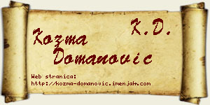 Kozma Domanović vizit kartica